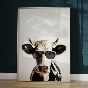 Cow In Sunglasses Print, Cow Print, Cow Poster, Funny Cow Print, Cow Art, Kids Bedroom Art, Funny Animal Print image 4