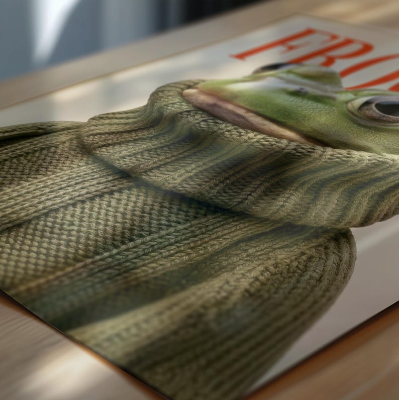Frogue Magazine Art Print, Fashion Frog Print, Funny Frog Poster, Trendy Eclectic Decor, Frog Art, Chic Wall Art, Chic Prints, Trendy Prints imagen 4