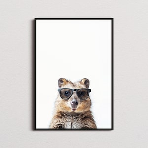 Impresión de Quokka con gafas de sol, Impresión de Quokka, Póster de Quokka, Impresión divertida de Quokka, Arte de Quokka, Arte para dormitorio infantil, Impresión divertida de animal