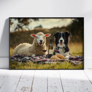 Best Friends, Sheep and Border Collie, Border Collie Print, Border Collie Art, Sheep Print, Sheep Art, Border Collie Gifts, Sheep Gifts
