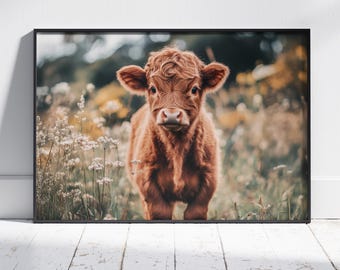 Highland Cow Photo, Highland Cow Print, Highland Cow Calf, Scottish Print, Highland Cow Gifts, Highland Cow Poster, Highland Cow Photography