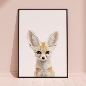 Impresión de zorro fénec, póster de zorro fénec, arte de pared de zorro fénec, impresión artística de zorro fénec, foto de zorro fénec imagen 2