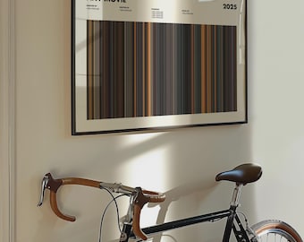 Individueller Film-Barcode-Druck, Wählen Sie einen beliebigen Film, Filmplakate, Filmdrucke, Filmkunst, Filmgeschenke, minimalistisches Filmplakat