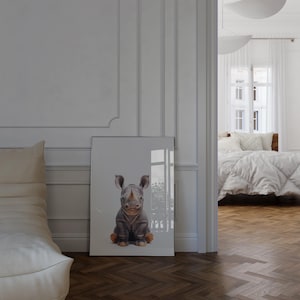 Baby Rhino Print, Rhino Poster, Rhino Wall Art, Rhino Art Print, Rhino Photo, Nursery Prints, Kids Bedroom, Rhino Print image 4