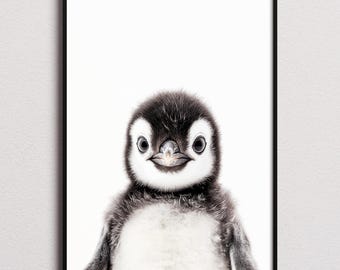Baby Penguin Print, Penguin Poster, Penguin Wall Art, Penguin Art Print, Penguin Photo, Nursery Prints, Kids Bedroom