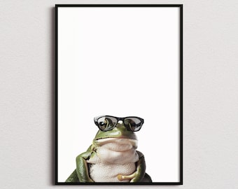 Frog In Sunglasses Print, Frog Print, Frog Poster, Funny Frog Print, Frog Art, Kids Bedroom Art, Funny Animal Print