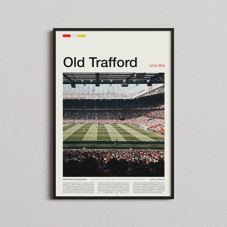 Old Trafford Print, Manchester United Gifts, Manchester United Art, Man United Gifts, Old Trafford Poster, Old Trafford Stadium, MUFC Gifts image 2