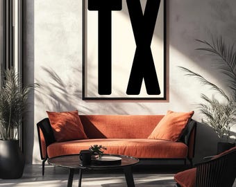 Texas Print, TX Print, Texas Wall Art, Texas Poster, Texas Art Print, TX Wall Art