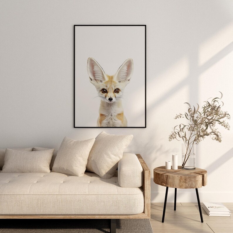 Impresión de zorro fénec, póster de zorro fénec, arte de pared de zorro fénec, impresión artística de zorro fénec, foto de zorro fénec imagen 3