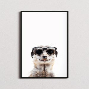 Meerkat In Sunglasses Print, Meerkat Print, Meerkat Poster, Funny Meerkat Print, Meerkat Art, Kids Bedroom Art, Funny Animal Print