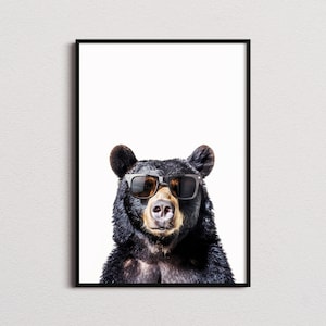 Bear In Sunglasses Print, Bear Print, Bear Poster, Funny Bear Print, Bear Art, Kids Bedroom Art, Funny Animal Print