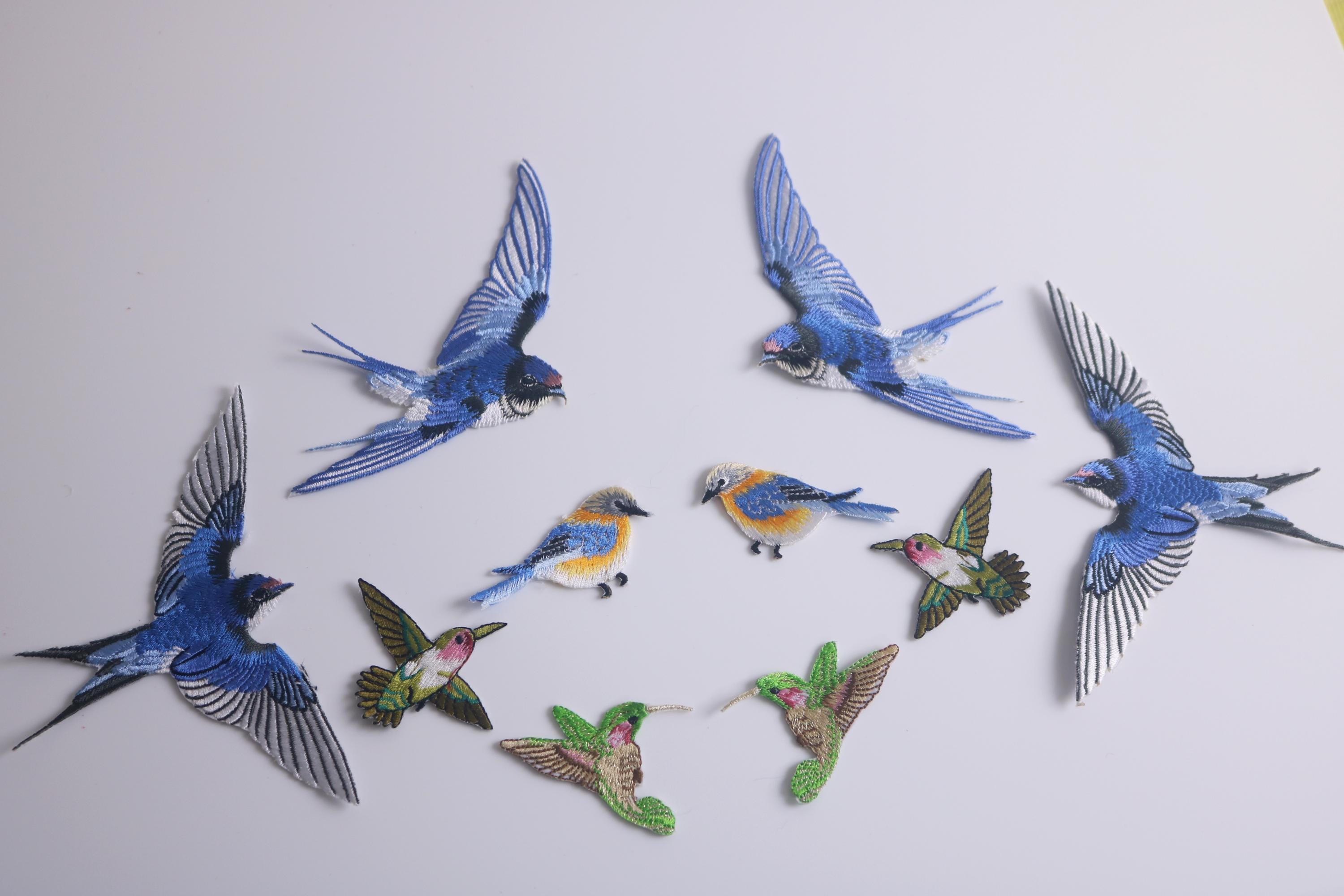 High-end Swallows Patches, Set of 8 Patches, Birds Patch, Hummingbirds ...
