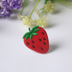 イチゴパッチ、フルーツ、アイロンパッチ、刺繍パッチ、面白いパッチ、クールなパッチ、ベスト用、トートバッグ用