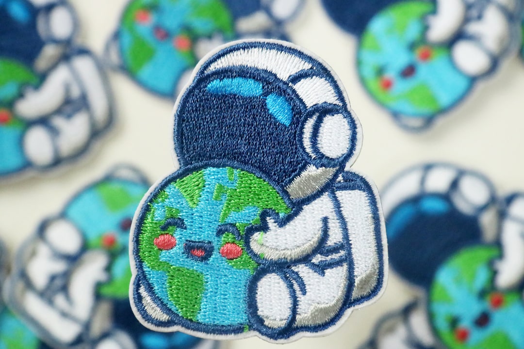 Comic Astronaut and the Earth Patch, Iron on Patch, Embroidered Patch ...