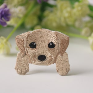 Labrador puppy patch, dog patch, iron on patch, embroidered patch, funny patch, cool patch, for vest, for tote bag