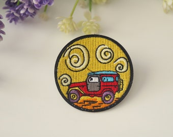parche de jeep, parche de cross country, parche para planchar, parche bordado, parche divertido, parche genial, para chaleco, para bolso de mano