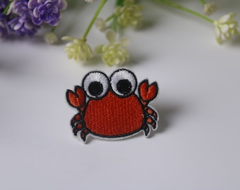 toppa di granchio carina, toppa da stirare, toppa ricamata, toppa divertente, toppa carina, per gilet, per borsa tote