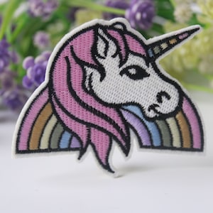 toppa unicorno arcobaleno, toppa termoadesiva, toppa ricamata, toppa divertente, toppa interessante, per gilet, per borsa tote