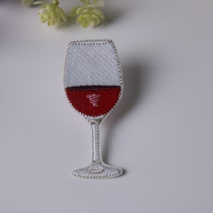 wine patch, glass patch, iron on patch, embroidered patch, funny patch, cool patch, for vest, for tote bag