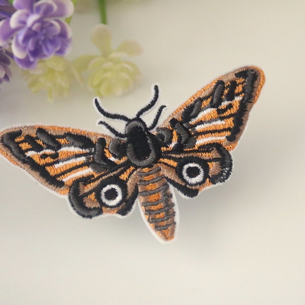 moth patch, butterfly patch, iron on patch, embroidered patch, funny patch, cool patch, for vest, for tote bag
