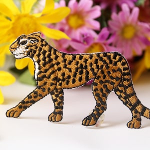 ヒョウパッチ、チーターパッチ、アイロンパッチ、刺繍パッチ、面白いパッチ、クールなパッチ