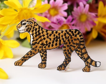 leopard patch, cheetah patch, iron on patch, embroidered patch, funny patch, cool patch
