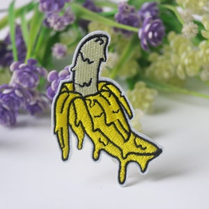 Remendo de banana derretida, remendo de frutas, remendo de ferro, remendo bordado, remendo engraçado, remendo legal, para colete, para sacola