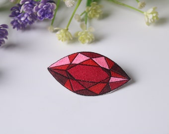 ruby patch, Gem patch, iron on patch, embroidered patch, funny patch, cool patch, for vest, for tote bag