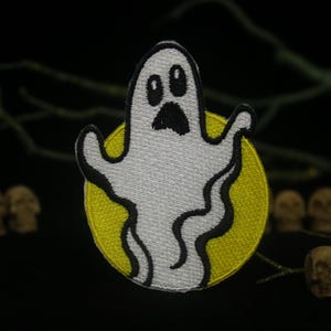 ghost patch, for Halloween patch, iron on patch, embroidered patch, funny patch, cool patch, for vest, for tote bag
