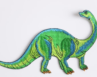patch de braquiossauro, verde, patch de dinossauro, patch para passar a ferro, patch bordado, patch engraçado, patch legal