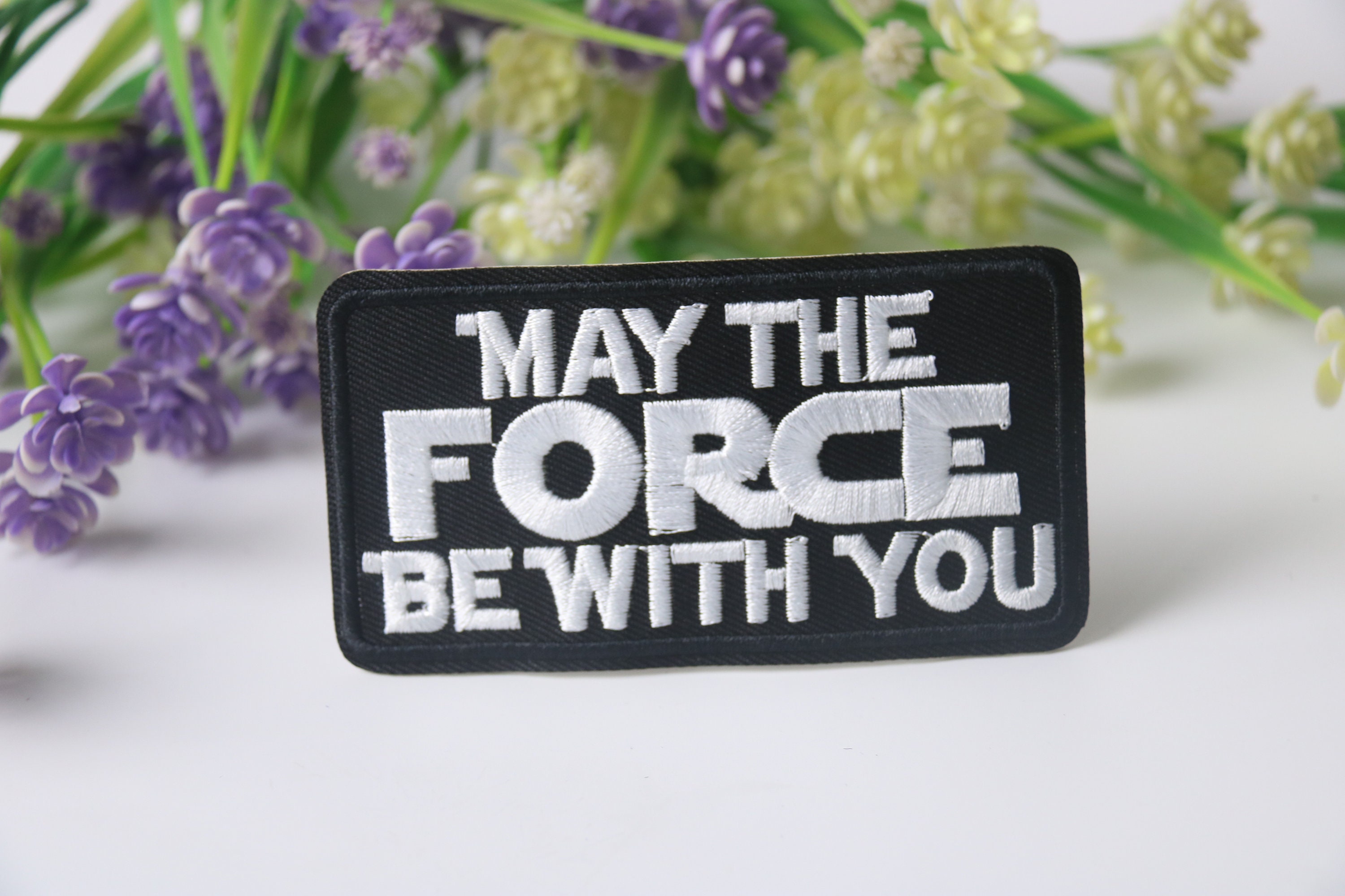 May the force be with you patch, Star wars patch, iron on patch, embroidered patch, funny patch, cool patch, for vest, for tote bag