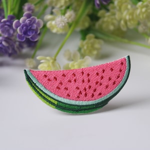 watermelon patch, fruit patch, iron on patch, embroidered patch, funny patch, cool patch, for vest, for tote bag
