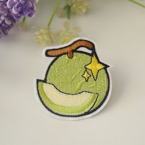 melon patch, fruit patch, iron on patch, embroidered patch, funny patch, cool patch, for vest, for tote bag