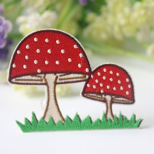 mushroom patch, fly agaric patch, iron on patch, embroidered patch, funny patch, cool patch, for vest, for tote bag