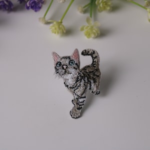 cat patch, kitty patch, iron on patch, embroidered patch, funny patch, cool patch, for vest, for tote bag