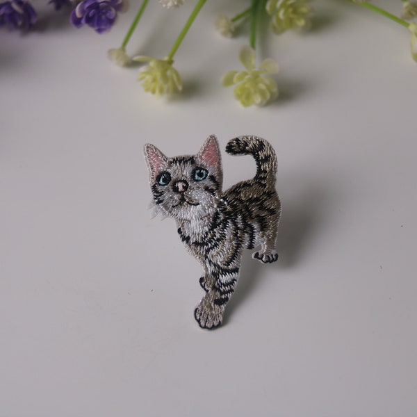 kattenpatch, kitty patch, opstrijkbare patch, geborduurde patch, grappige patch, coole patch, voor vest, voor draagtas