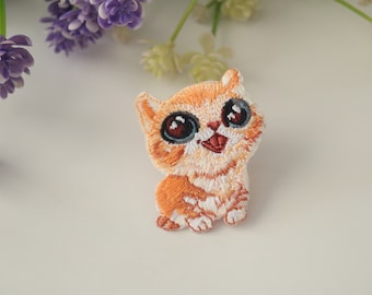 かわいい子猫のワッペン、猫のワッペン、アイロンワッペン、刺繍ワッペン、面白いワッペン、クールなワッペン、ベスト用、トートバッグ用