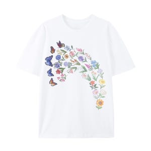 een set van 30 bloemenpatches, geborduurde vlinder bloemenpatch, opstrijkappliqué, kleurrijk tuinontwerp, lelie, roos, madeliefje