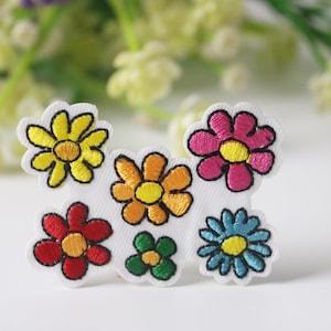 6 colors flowers patch, iron on patch, embroidered patch, funny patch, cool patch, for vest, for tote bag