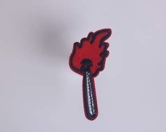 match patch, flame patch, iron on patch, embroidered patch, funny patch, cool patch
