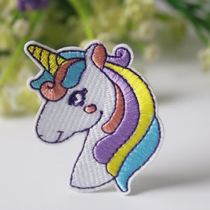 かわいいユニコーンパッチ、レインボー、アイロンパッチ、刺繍パッチ、面白いパッチ、クールなパッチ、ベスト用、トートバッグ用