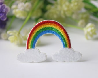 Regenbogen Flicken, Bügelbild, Regenbogen Aufnäher, Patch, gestickt, für Weste, Tasche, Tasche
