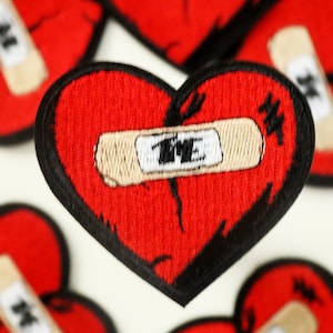 broken heart patch, iron on patch, embroidered patch, funny patch, cool patch