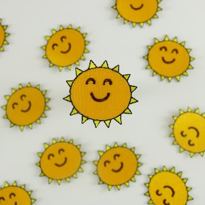 comic sun patch, iron on patch, embroidered patch, funny patch, cool patch