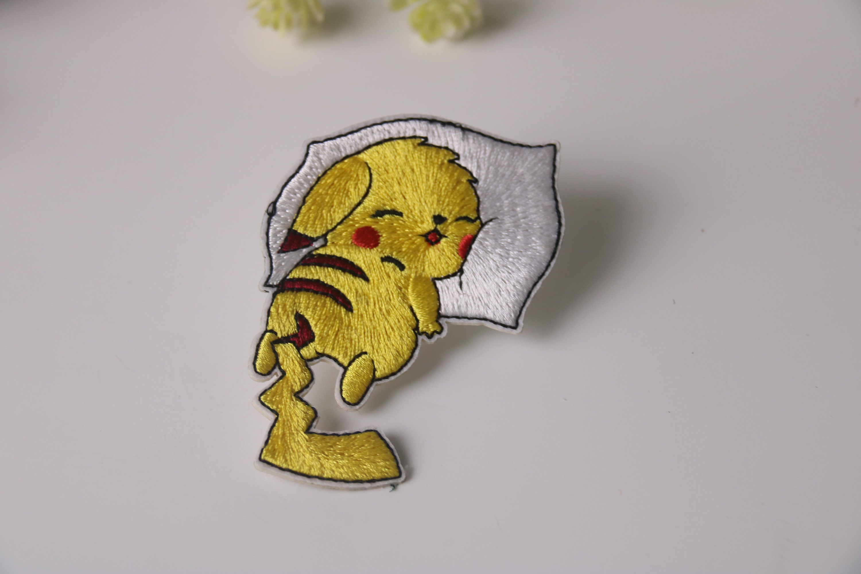 sleeping Pikachu patch, iron on patch, embroidered patch, funny patch, cool patch, for vest, for tote bag