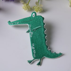 かわいいワニのパッチ、アイロンパッチ、刺繍パッチ、面白いパッチ、クールなパッチ、ベスト用、トートバッグ用