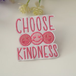 choose kindness patch, smiley face, iron on patch, embroidered patch, funny patch, cool patch, for vest, for tote bag