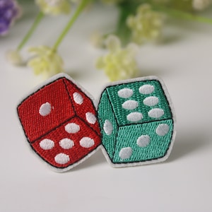 dices patch, gamble patch, iron on patch, embroidered patch, funny patch, cool patch, for vest, for tote bag