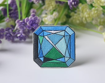 diamond patch, gem patch, iron on patch, embroidered patch, funny patch, cool patch, for vest, for tote bag