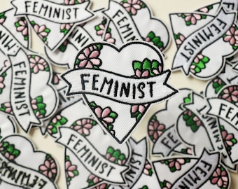 feministische patch, hartpatch, girlpower, opstrijkbare patch, geborduurde patch, grappige patch, coole patch